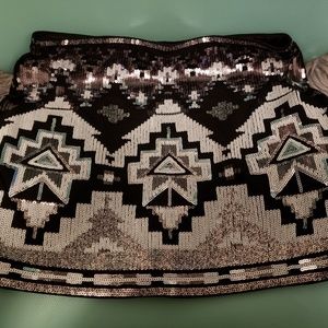 Express sequin mini skirt